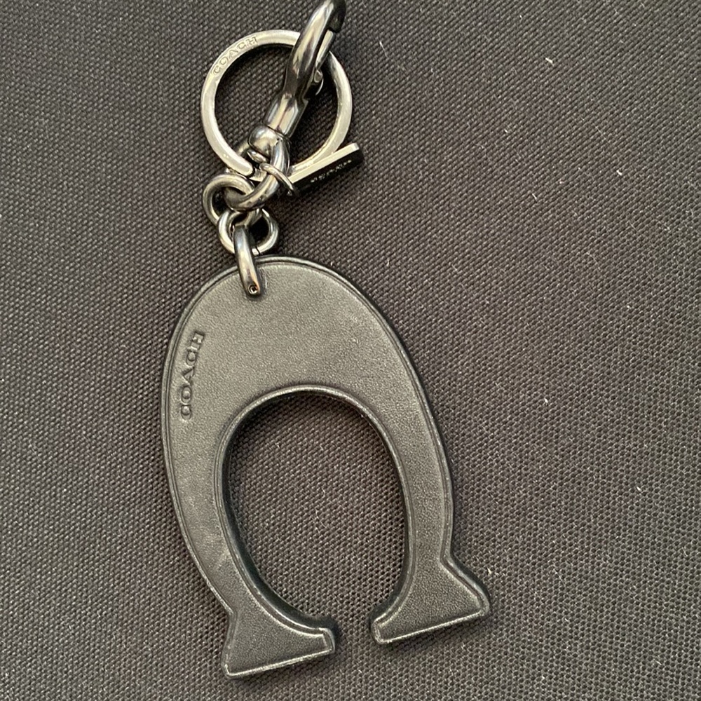 Embellished Black Horseshoe Keychain Charm - Picture 2 of 4